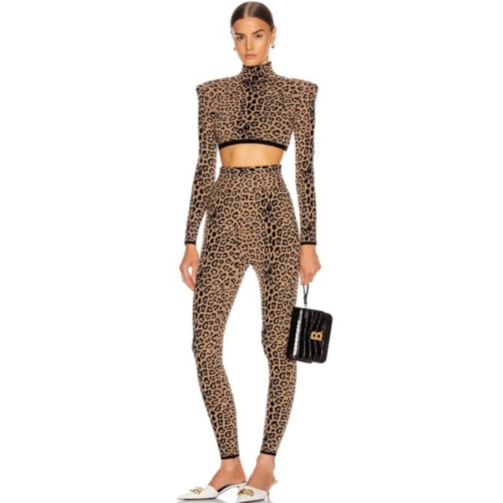 DUNDAS Tan Black Animal  Wool Cashmere SET